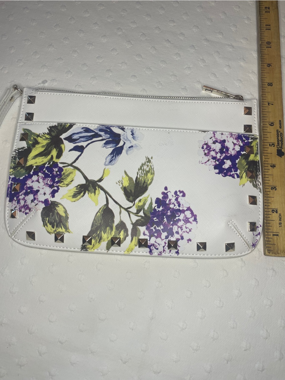 White House Black Market Floral Studded Wristlet Clutch NWOT - Picture 6 of 7